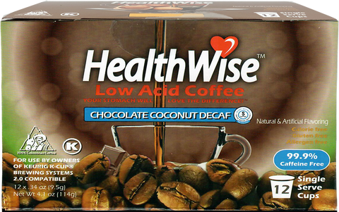 Chocolate Coconut Low Acid Keurig K-Cups - DECAF  (1 Carton (12 cups))